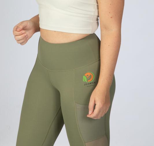 THLS FlowerCollection Leggings - GIGI GREEN