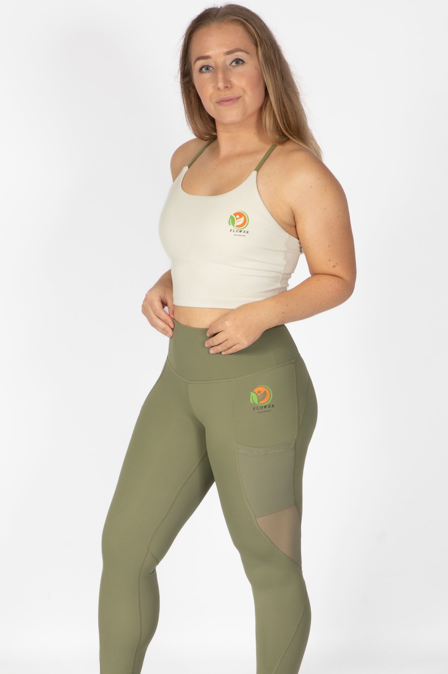 THLS FlowerCollection Leggings - GIGI GREEN